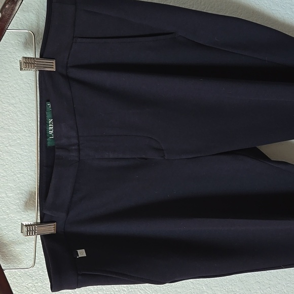 Lauren Ralph Lauren Deep Navy Straight Leg Crop Ankle Pants Sz Large Career - Picture 3 of 14
